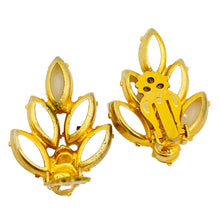Load image into Gallery viewer, Vintage JULIANA DELIZZA ELSTER gold tone milk glass designer clip on earrings
