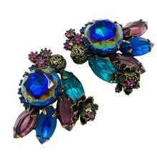 Load image into Gallery viewer, Vintage JULIANA DeLIZZA ELSTER gold watermelon glass designer clip on earrings
