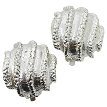 Load image into Gallery viewer, Vintage KARINE SULTAN silver tone designer clip on earrings
