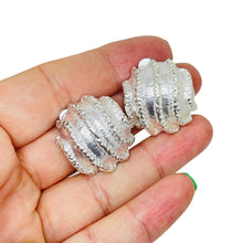 Load image into Gallery viewer, Vintage KARINE SULTAN silver tone designer clip on earrings
