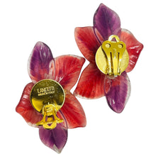 Load image into Gallery viewer, Vintage LANCETTI made in ITALY signed gold flowers designer clip on earrings
