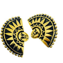 Load image into Gallery viewer, Vintage LAUREL BURCH signed gold enamel designer pierced earrings
