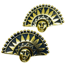 Load image into Gallery viewer, Vintage LAUREL BURCH signed gold enamel designer pierced earrings
