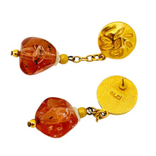 Load image into Gallery viewer, Vintage LCI LUZ CLAIBORNE gold designer runway dangle earrings
