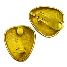 Load image into Gallery viewer, Vintage LES BERNARD signed matte gold tone massive designer clip on earrings
