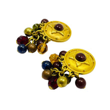 Load image into Gallery viewer, Vintage LIZ CLAIBORNE gold beads designer clip on earrings
