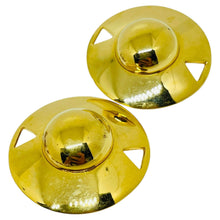 Load image into Gallery viewer, Vintage LIZ CLAIBORNE signed gold tone modernist designer clip on earrings
