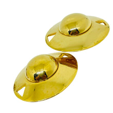 Load image into Gallery viewer, Vintage LIZ CLAIBORNE signed gold tone modernist designer clip on earrings
