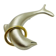 Load image into Gallery viewer, Vintage LR signed gold silver tone dolphin designer brooch
