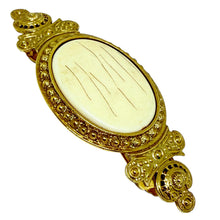 Load image into Gallery viewer, Vintage MADE IN FRANCE gold tone faux bone hair barette
