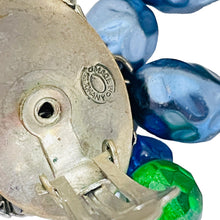 Load image into Gallery viewer, Vintage MADE IN GERMANY silver cluster glass beaded clip on earrings
