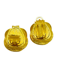 Load image into Gallery viewer, Vintage MARVELLA gold rhinestone pearl designer clip on earrings
