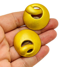 Load image into Gallery viewer, Vintage MAXINE DENKER matte gold tone modernist designer earrings
