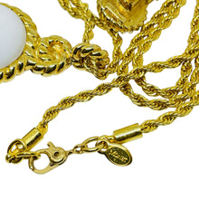 Load image into Gallery viewer, Vintage MONET gold tone black white resin designer chain necklace earrings set
