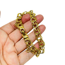 Load image into Gallery viewer, Vintage MONET signed gold tone chain designer bracelet
