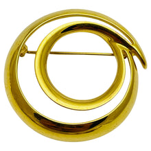 Load image into Gallery viewer, Vintage MONET signed gold tone designer brooch
