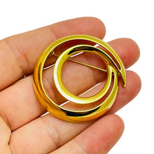 Load image into Gallery viewer, Vintage MONET signed gold tone designer brooch
