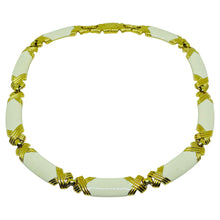 Load image into Gallery viewer, Vintage MONET signed gold tone enamel designer choker necklace
