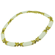 Load image into Gallery viewer, Vintage MONET signed gold tone enamel designer choker necklace
