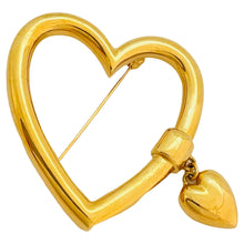 Load image into Gallery viewer, Vintage MONET signed gold tone heart designer brooch
