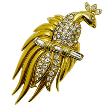 Load image into Gallery viewer, Vintage MONET signed gold tone rhinestones bird  designer brooch
