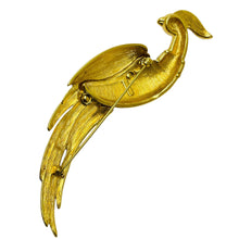 Load image into Gallery viewer, Vintage MONET signed gold tone rhinestones peacock bird designer brooch
