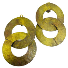 Load image into Gallery viewer, Vintage MONIES GERDA LYNGGAARD brass chain link designer clip on earrings
