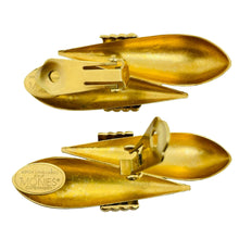 Load image into Gallery viewer, Vintage MONIES GERDA LYNGGAARD gold tone modernist designer clip on earrings
