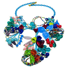 Load image into Gallery viewer, Vintage Murano art glass Italian designer statement runway necklace
