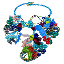 Load image into Gallery viewer, Vintage Murano art glass Italian designer statement runway necklace
