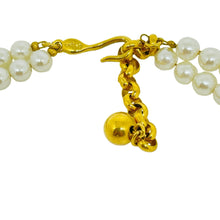 Load image into Gallery viewer, Vintage NAPIER gold tone faux pearls rhinestones designer beaded necklace
