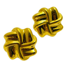 Load image into Gallery viewer, Vintage NAPIER signed gold tone designer clip on earrings
