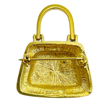 Load image into Gallery viewer, Vintage NAPIER signed gold tone purse bag designer brooch
