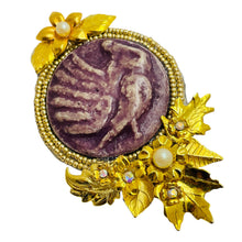 Load image into Gallery viewer, Vintage NEVA BURBA signed artisan gold tone designer brooch
