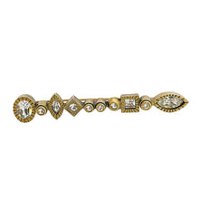 Load image into Gallery viewer, Vintage PATRICIA LOCKE gold clear rhinestone designer runway brooch
