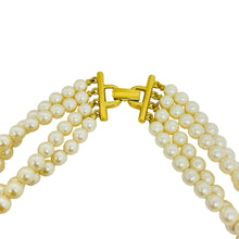 Load image into Gallery viewer, Vintage RICHELIEU signed gold tone faux pearl multi strand designer necklace
