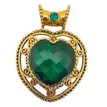 Load image into Gallery viewer, Vintage SAJEN gold glass heart designer pendant
