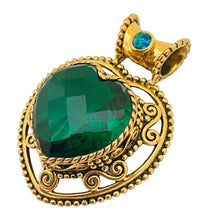 Load image into Gallery viewer, Vintage SAJEN gold glass heart designer pendant
