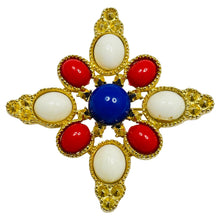 Load image into Gallery viewer, Vintage SARAH COVENTRY maltese cross gold designer brooch
