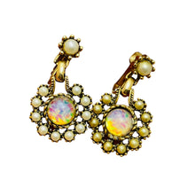 Load image into Gallery viewer, Vintage SARAH COVENTRY signed gold tone faux pearl drop earrings
