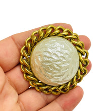 Load image into Gallery viewer, Vintage SARAH COVENTRY signed gold tone faux pearl massive designer brooch
