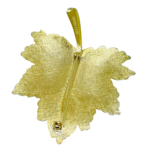 Load image into Gallery viewer, Vintage SARAH COVENTRY signed gold tone leaf pearl designer brooch
