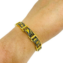 Load image into Gallery viewer, Vintage SPAIN damascene gold plated enamel designer link bracelet
