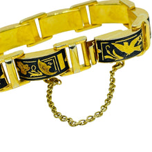 Load image into Gallery viewer, Vintage SPAIN damascene gold plated enamel designer link bracelet
