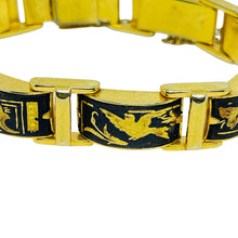 Load image into Gallery viewer, Vintage SPAIN damascene gold plated enamel designer link bracelet
