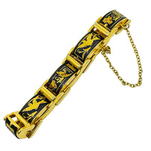 Load image into Gallery viewer, Vintage SPAIN damascene gold plated enamel designer link bracelet
