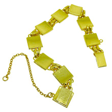 Load image into Gallery viewer, Vintage SPAIN damascene gold tone black panel link designer bracelet
