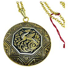 Load image into Gallery viewer, Vintage SPAIN damascene gold tone black pendant designer necklace
