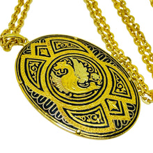 Load image into Gallery viewer, Vintage SPAIN damascene gold tone black pendant designer necklace
