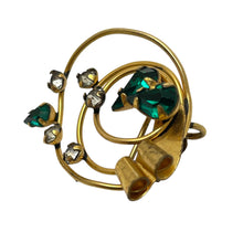 Load image into Gallery viewer, Vintage STAR ART 1/20 12kt gold filled rhinestone flower brooch pendant
